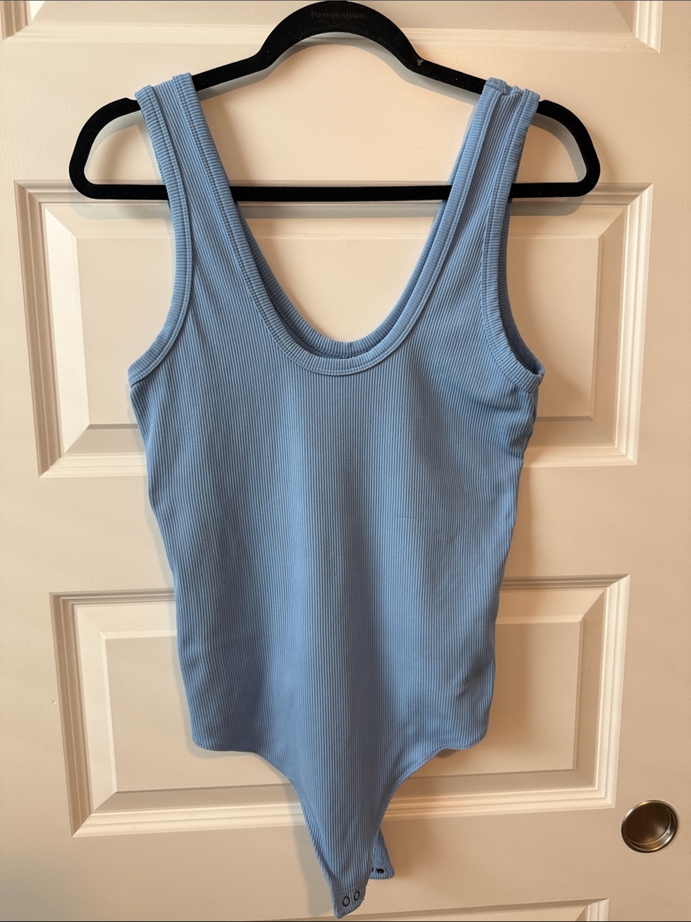 Abercrombie SOFT AF Ribbed Bodysuit in Dusty Blue